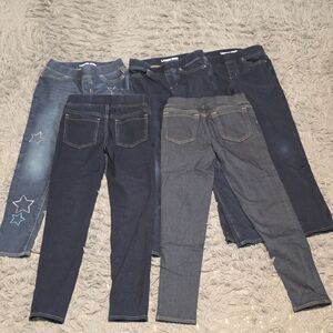 Lands' End Girls Stretch Jeggings Pack in Dark Blue & Gray